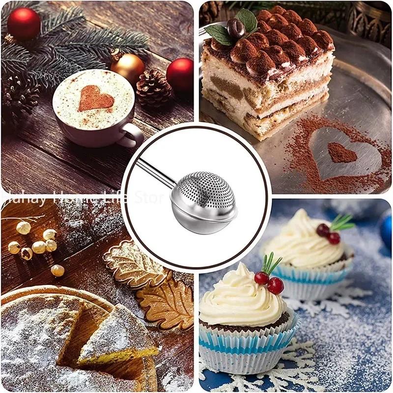 1PC Tea Strainer powder Shaker Ball Retractable Half Drain Sugar Duster Flour Sugar Sieve baking accessories