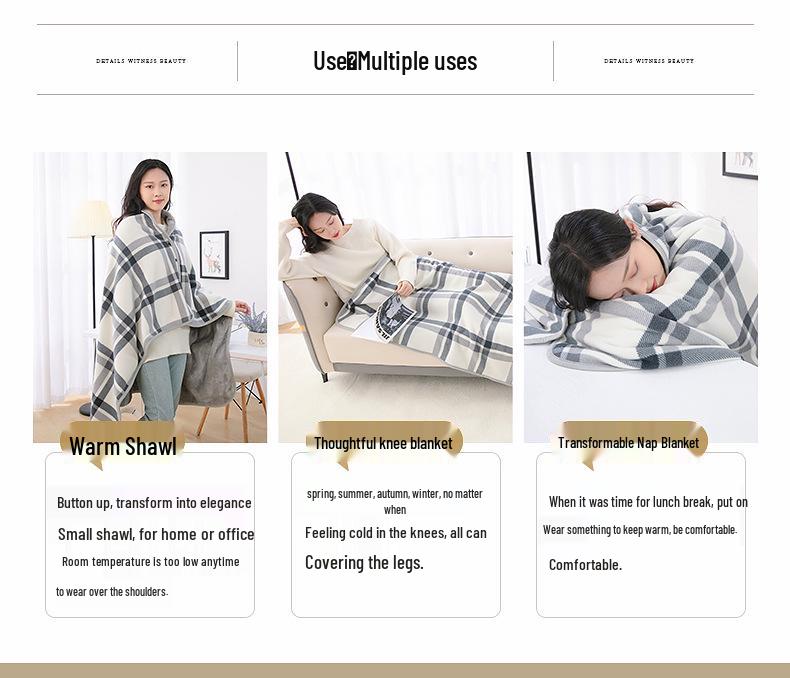 Multifunctional Mink Velvet Office Throw: Air Conditioner Blanket, Nap Quilt, Shawl