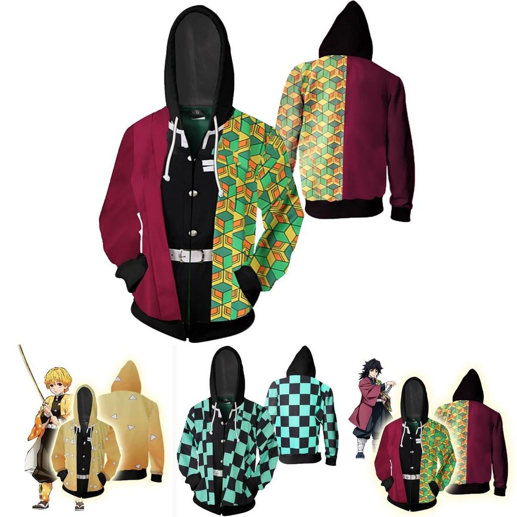 Demon Slayer Kimetsu No Yaiba Vibrant Soft Zipper Up Hoodie For Comfort