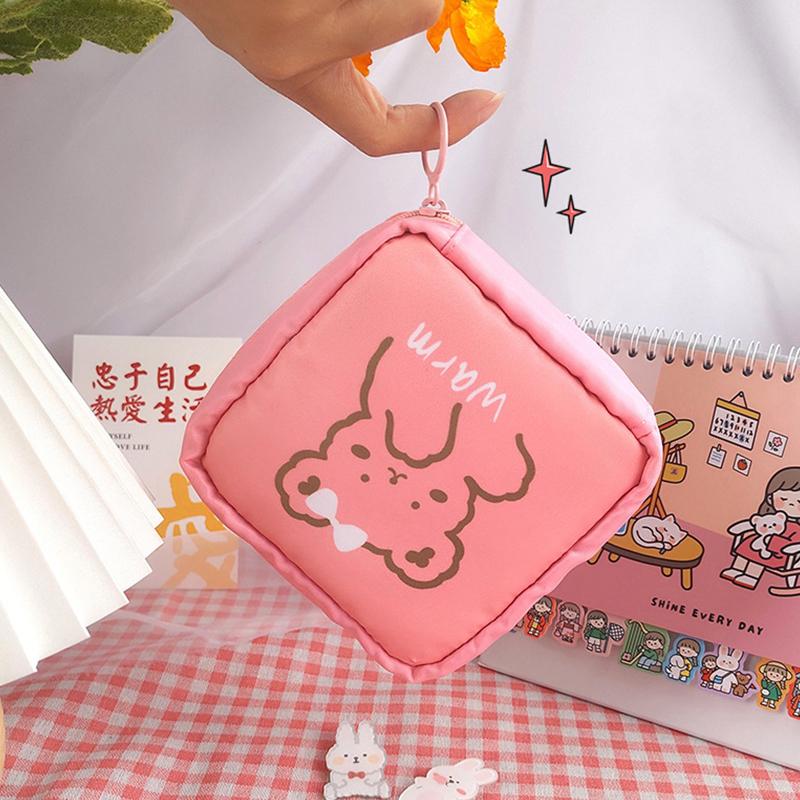 Sanitary Napkin Towels Bag Girl Travel Mini Makeup Bags Earphone Storage Bag