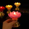 Simulation Led Lotus Candles Flickering Flameless Battery Operated For Worship Home Festival Party Decoration