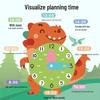 Dinosaur Theme Wooden Cognitive Calendar Clock for Early Education