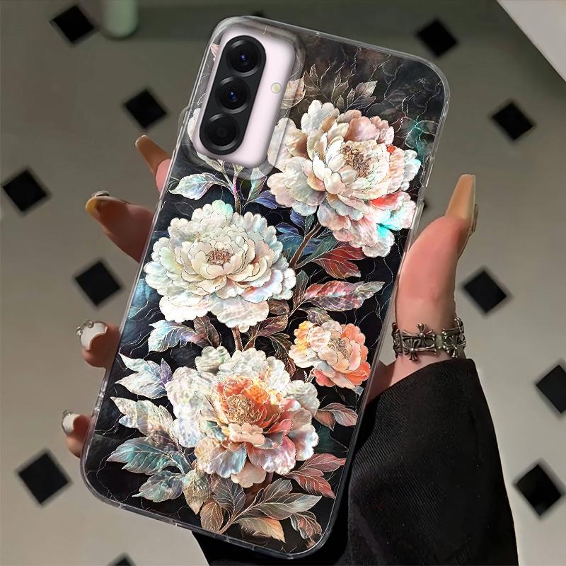 Luxury Flower Aesthetic Women Case For Samsung Galaxy A56 A16 A17 A26 A36 A06 A07 A55 A35 A25 A54 S24 S25 Ultra S22 S23 FE Cover