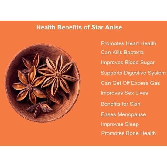 Chounk Natural Star Anise Spices Whole | Organic Chakri Phool | Badiyan Phool Whole Spices with No Preservatives, No Additives | Star Anise Seeds 100g