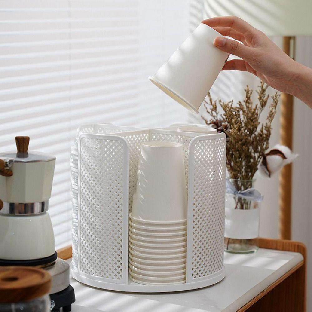 Removable Coffee Cup Dispenser 4 Compartments Paper Cup Holder Cup Storage Rack  Household