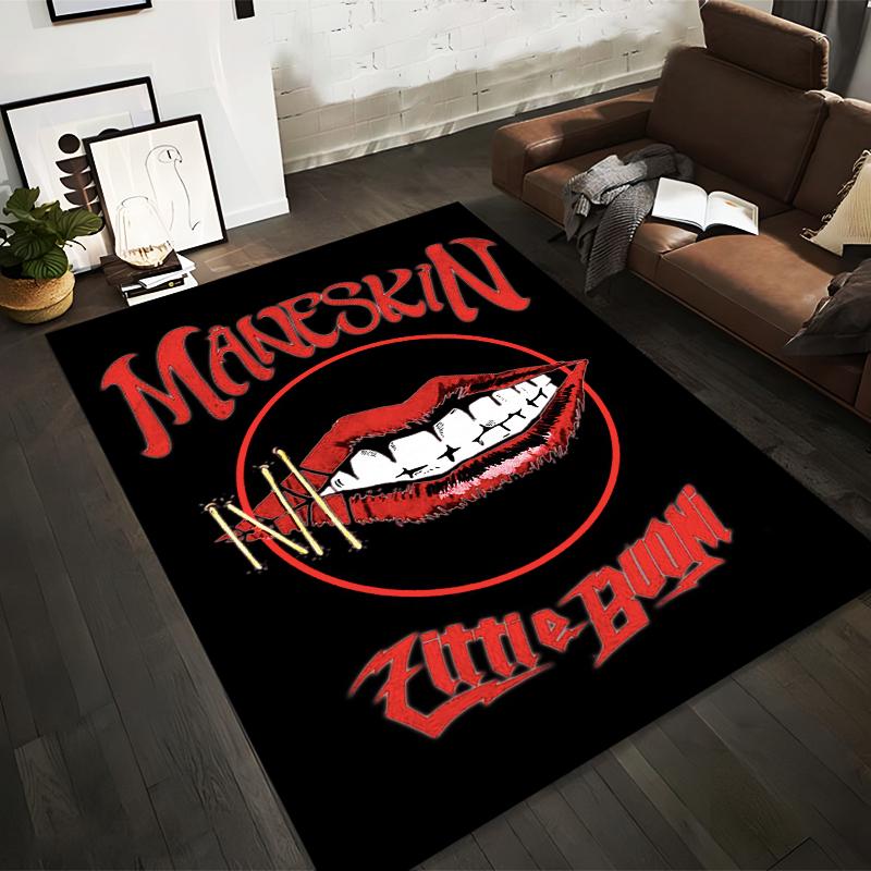 Red Lips with Bold Text Design Non-slip Rug Suitable for Living Room and Bedroom Sofas