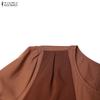 ZANZEA Abito Lungo Casual da Donna Girocollo Maniche Lunghe Largo Patchwork