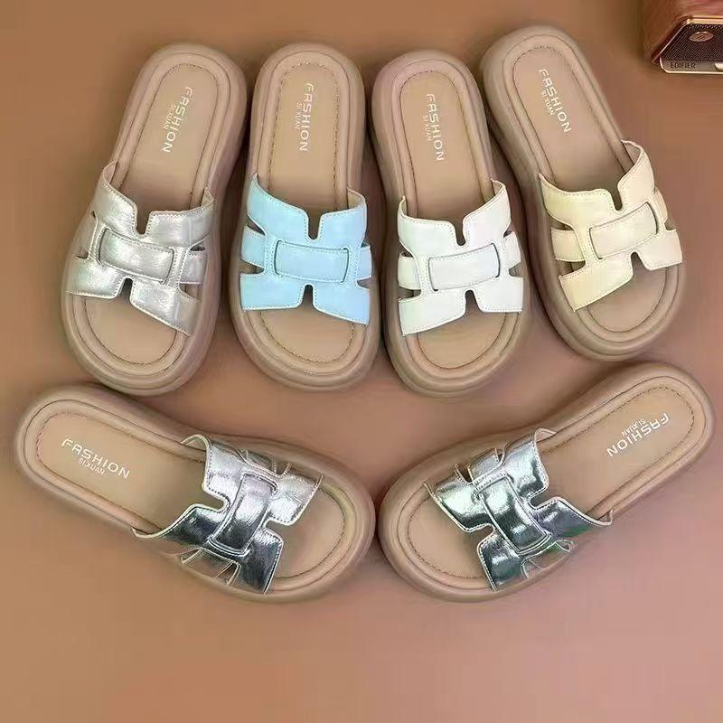 

Outer wear summer new women s soft bottom fashion 2025 skirt non-slip with thick bottom cool slippers lightweight one-word drag 35 шампанского