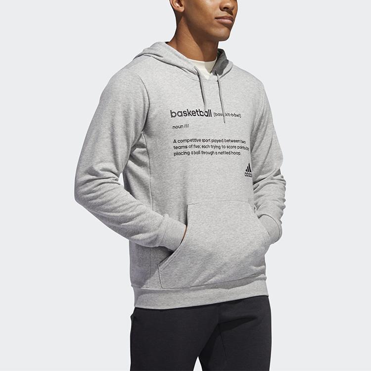 Adidas Definition Hoodie Sport Casual Pullover Sweatshirt Men Tops Grey FR9335