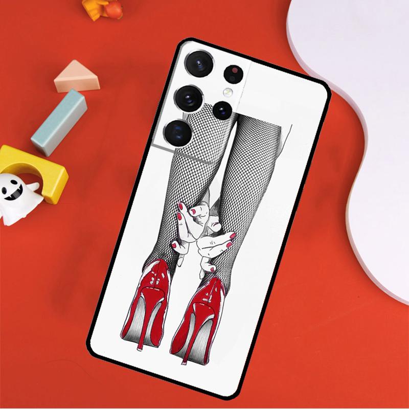 Fashion High Heels Phone Case For Samsung Galaxy S25 Ultra S24 Ultra S9 S10 S20 S21 S22 S23 Plus S24 FE Cover