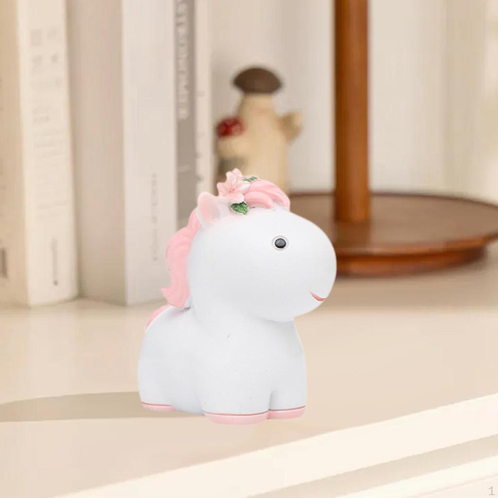 Mini Horse Figurine Cupcake Cake Topper Animal Model Statue Decor for Bedroom