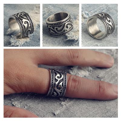 Vikingský Pirátsky Vzor Rybárskeho Háčika Prsteň Nový Vintage Pánsky Prsteň Kovový Postriebrený Retro Prsteň Doplnky Párty Šperky