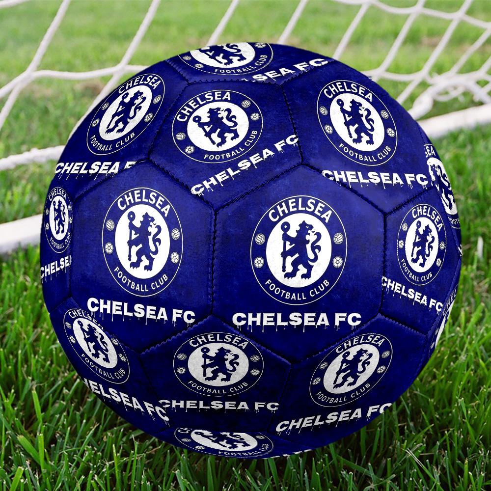 Chelsea FCSoccer Ball Colorful All Ages Machine Stitched PVC Competition Ready Durable High-Bounce