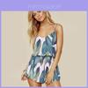 New Women Fashion Summer Print Elegant Sleeveless Backless Jumpsuit Casual Rompers