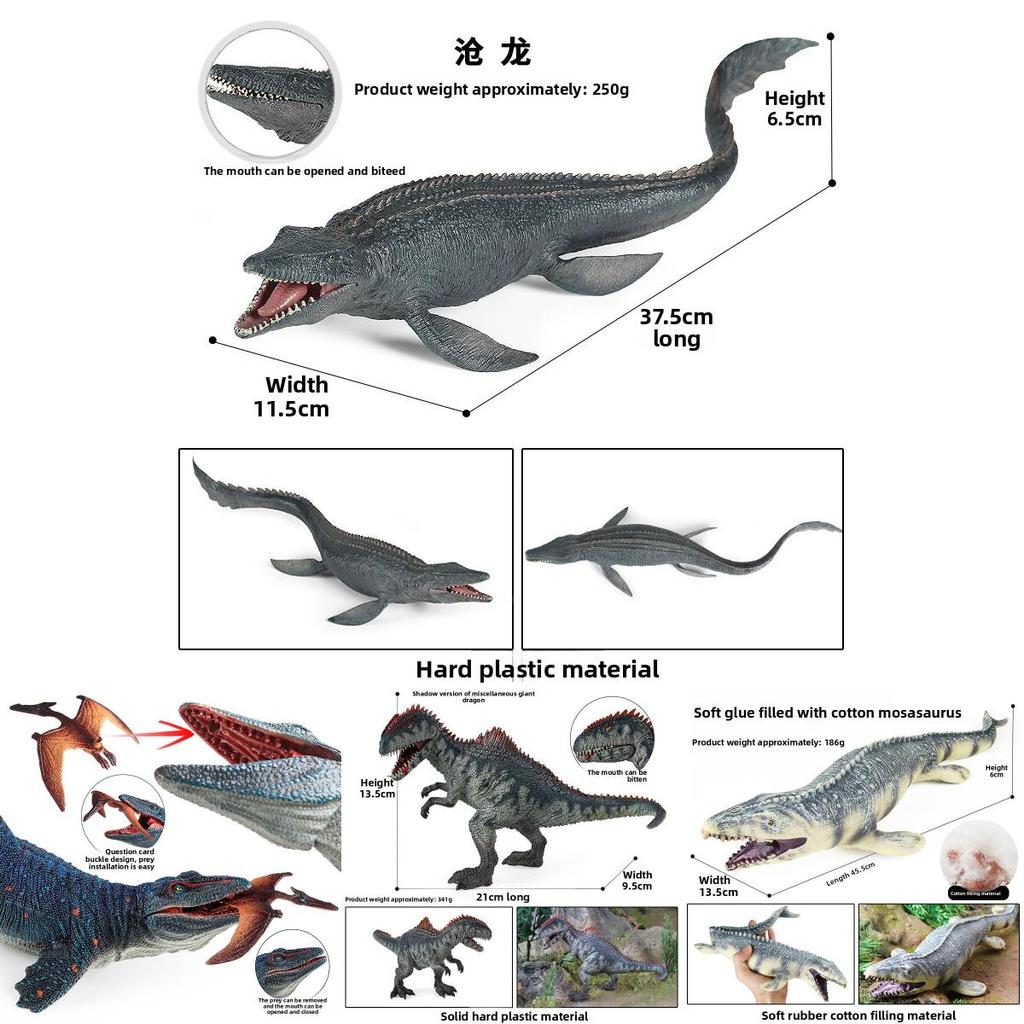 Mosasaurus Dinosaur Model Toy With Moving Jaw For Kids Educational Playroom Gift