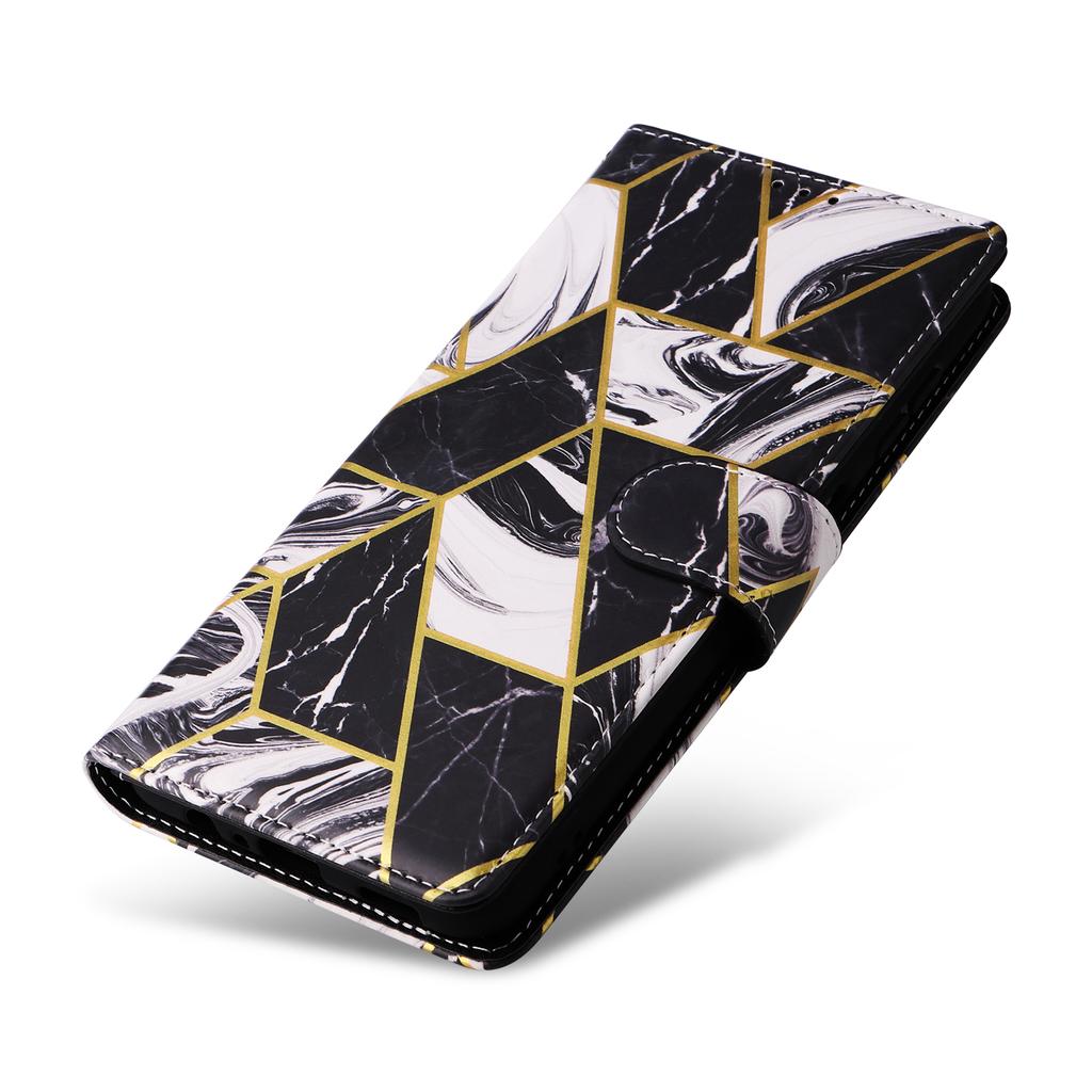 For Samsung Galaxy S24 FE Case Lacquered Marble Pattern Leather Phone Cover