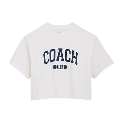 Loose Short Sleeve Letter And Number Print T-Shirt Women Tops White CQ843-WHT