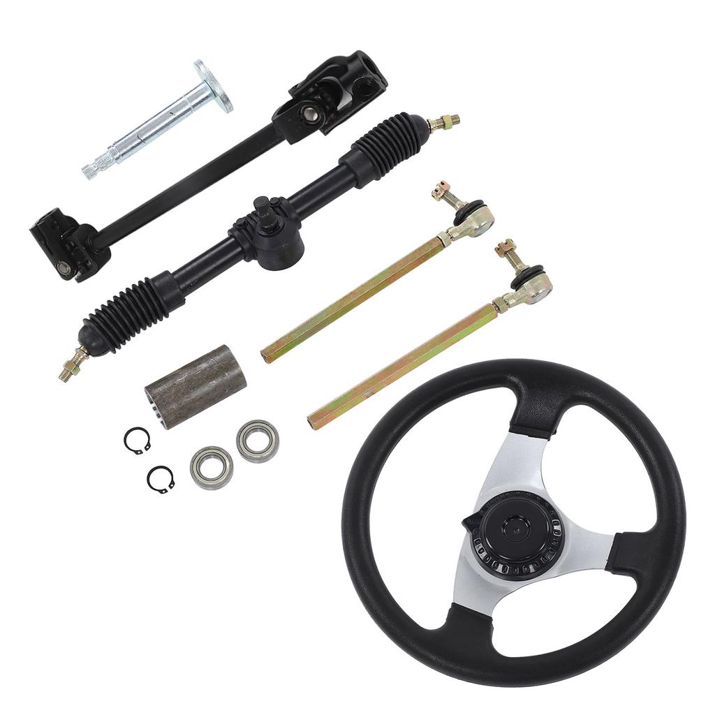 Go Kart Steering Wheel Assembly Set Adjustable 300mm 11.8in Diameter for 150cc‑250cc Engines