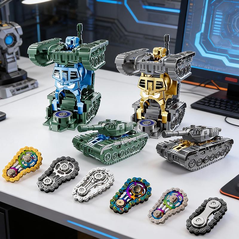 Metall Fidget Spinner Ketten Zahn Schwungrad Ketten Fingerspitzen Kreisel Angst Stress abbauen Fahrradkette Verformung Panzer Modell Spielzeug