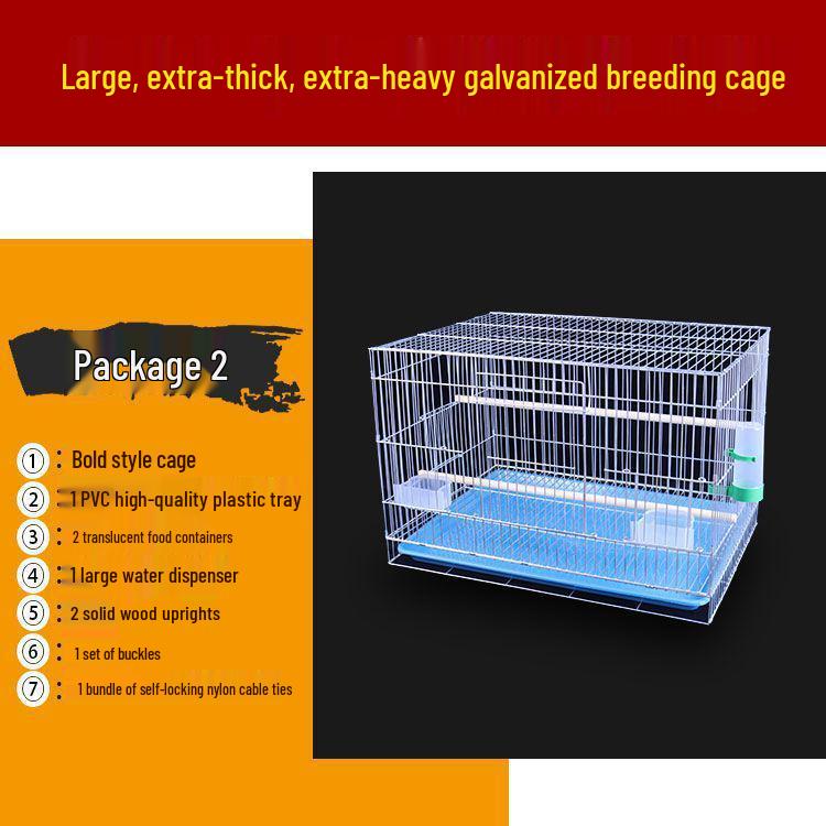 Galvanized Large Parrot & Budgie Cage for Breeding & Flying