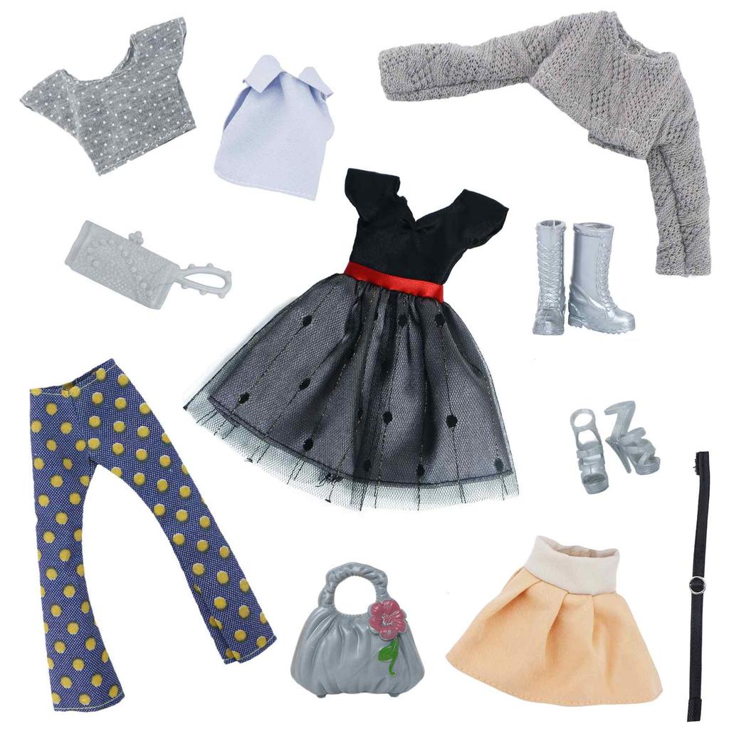 11 PCS/Set Doll Clothes for Barbie Doll 30cm Doll Accessories Dress Skirts Hangbag Shoes Boots Kids Toy Gifts