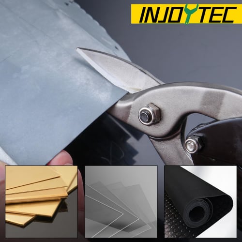 INJOYTEC Metal Scissors, Double-Powered, Straight Type, Powerful, Straight Blade, All-Purpose, for Sheet Metal, Cardboard, Cardboard, and Bulky Waste