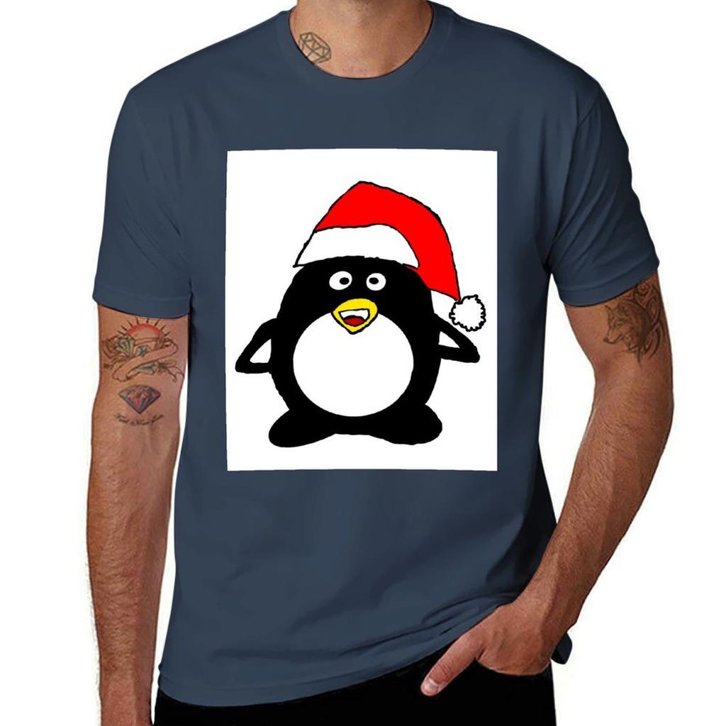 Christmas Penguin TShirt Plus Size Quick Dry Sports Tee