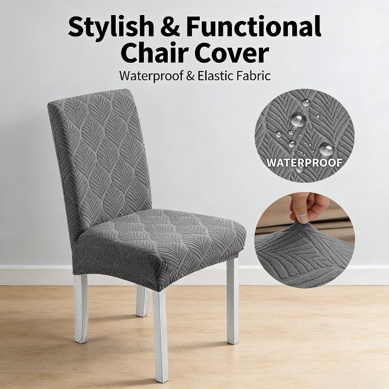 TPU Coated Waterproof Chair Cover with Back Universal Fit Custom Stretch Slipcover for Dining Room Kitchen Home Use