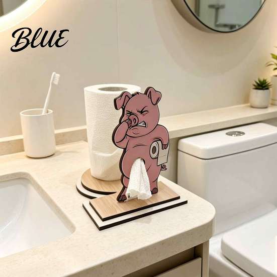 Funny Animal Toilet Roll Stand Paper Holder  Creative Shape Dispenser  Vertical Stable Tissue Rustic Log Style Storage Rack  Solid Wood for