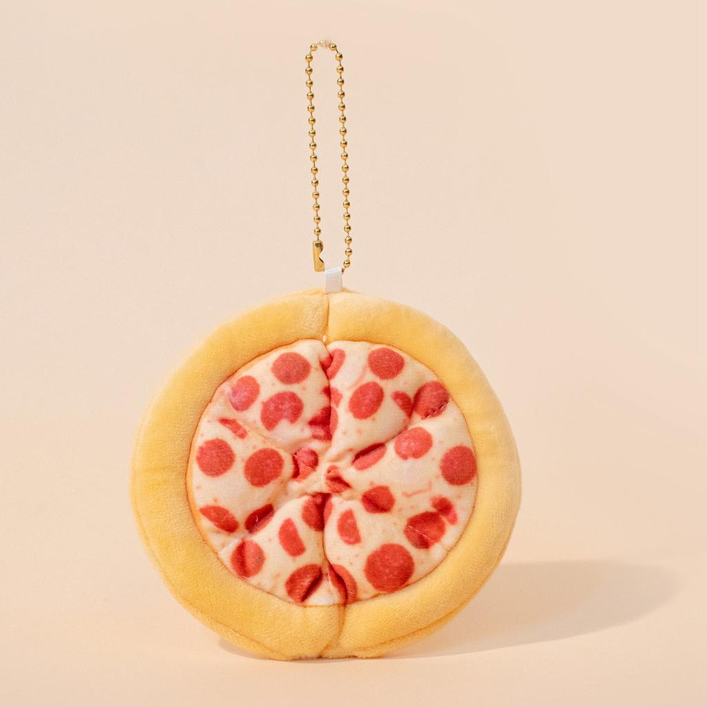 Cute Creative Plush Food Hanging Ornament Pancake Egg Noodles Burger Croissant Keychain Short Plush Toy Cartoon Style