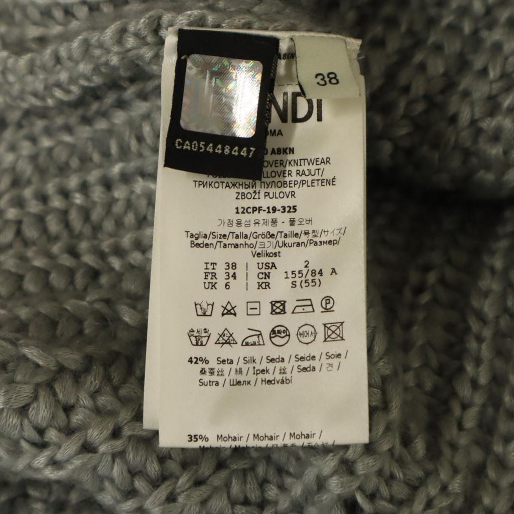 FENDI Made in Italy Silk Blend Long sleeve Short turtleneck sweater knit Women Used