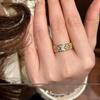 French Vintage Four-Leaf Clover & Baby's Breath Diamond Ring - Women's Luxury Fashion Statement Ring