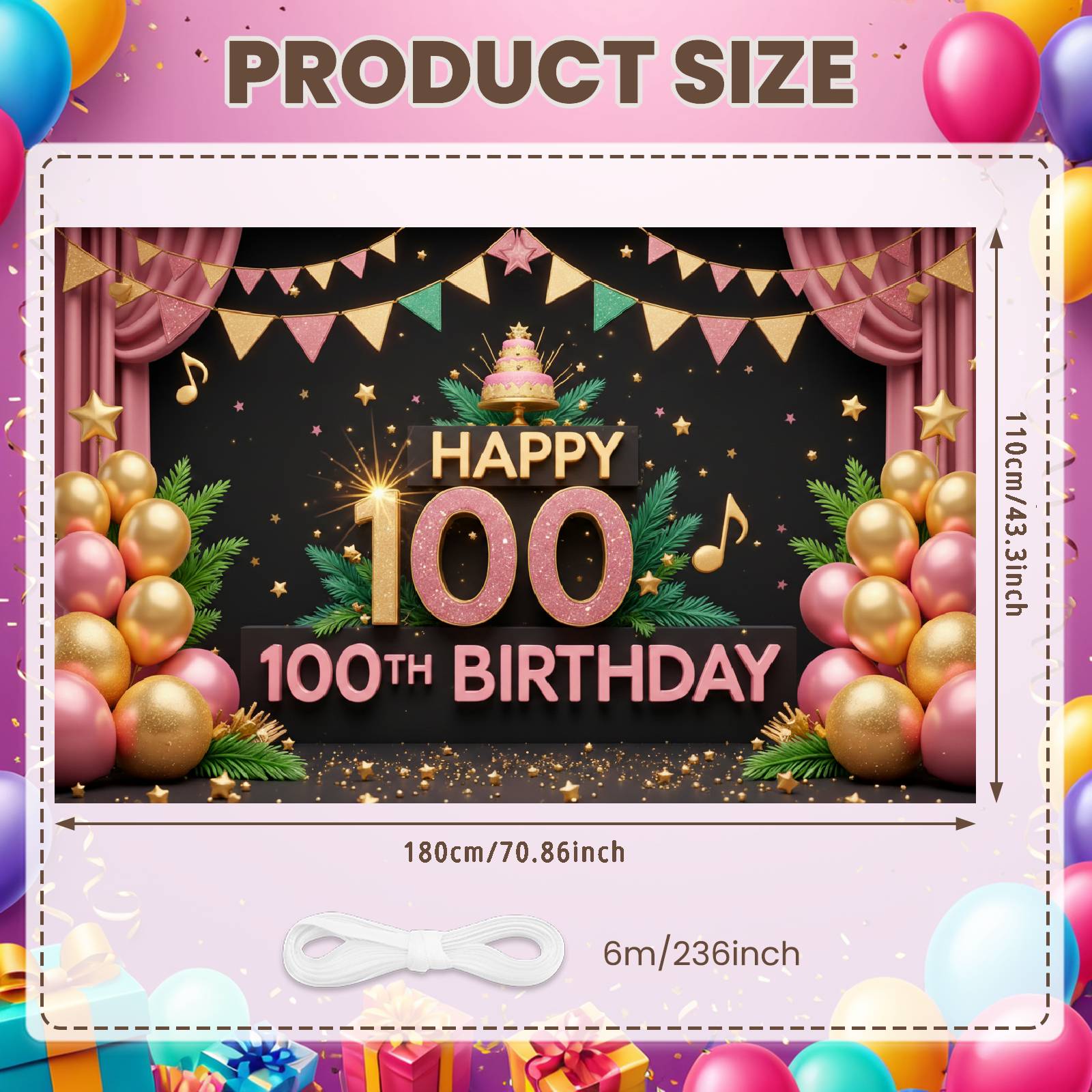 

100th Birthday Celebration Banner Balloon Decoration Milestone Birthday Backdrop Luxury Birthday Banner Luxury For Home