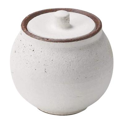 Hechimon Shigaraki Ware Absorbs Moisture and Controls Humidity and Keeps It Dry Salt Pot Small White Canister Pottery Storage Container Salt Shaker
