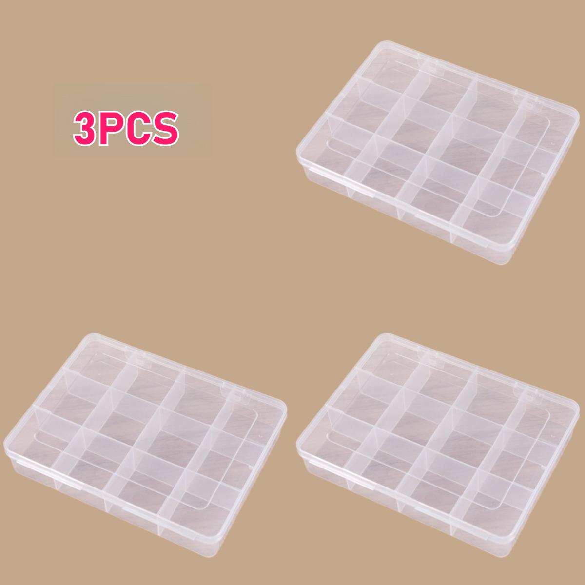 

3/5pcs 12 Grids Plastic Storage Box with Card Slots Large Capacity Transparent Multipurpose for Beads and Jewelry Organization