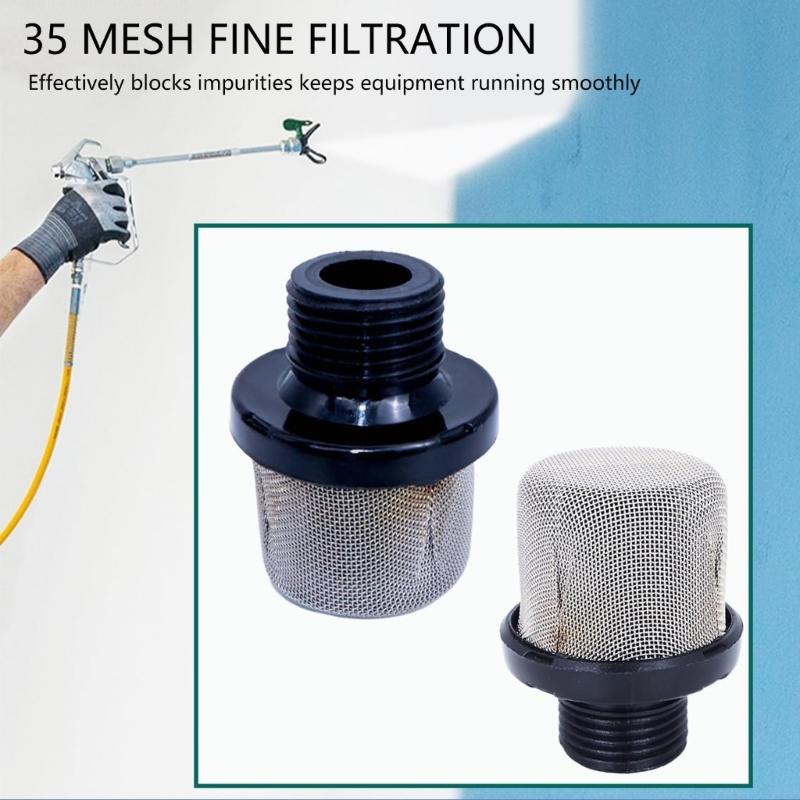 Replacement 3/4in NPT Thread 35Mesh Airless Sprayer Inlet Filters Durability Stainless Steel Filter For Painting Tool