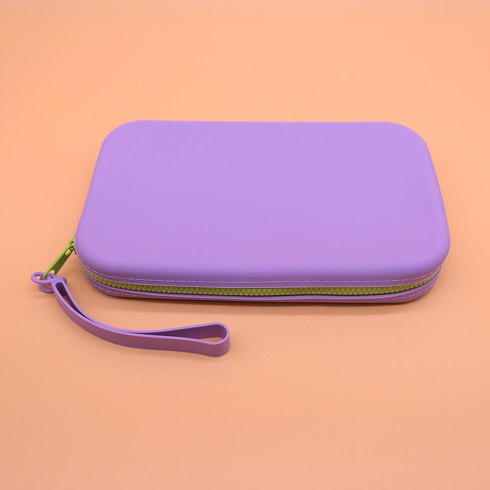 Bolsa de almacenamiento de cosméticos cuadrada de silicona, soporte para brochas de maquillaje de viaje de gran capacidad, organizador portátil impermeable para cosméticos