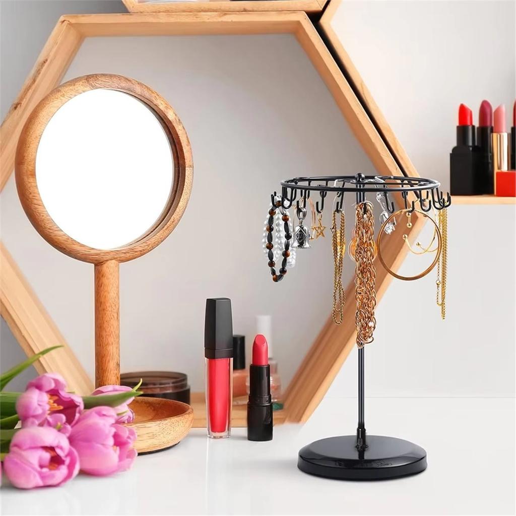 Iron Jewelry Rack, Rotating Necklace Display Rack, Jewelry Storage Rack, Suitable for Earrings, Bracelets, Etc B