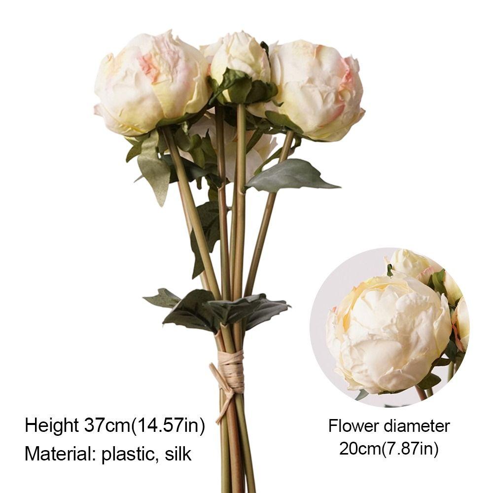 4 Flower 3 Buds Peony Artificial Flower Silk Petals Faux Flower Decorative Flower Home Decoration