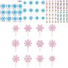 Christmas Snowflake Cake Toppers With Shining Design Paper For Holiday Party Decor