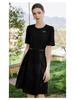 AD Women's Black Round Neck Summer Work Dress - Slimming Formal Office Wear
