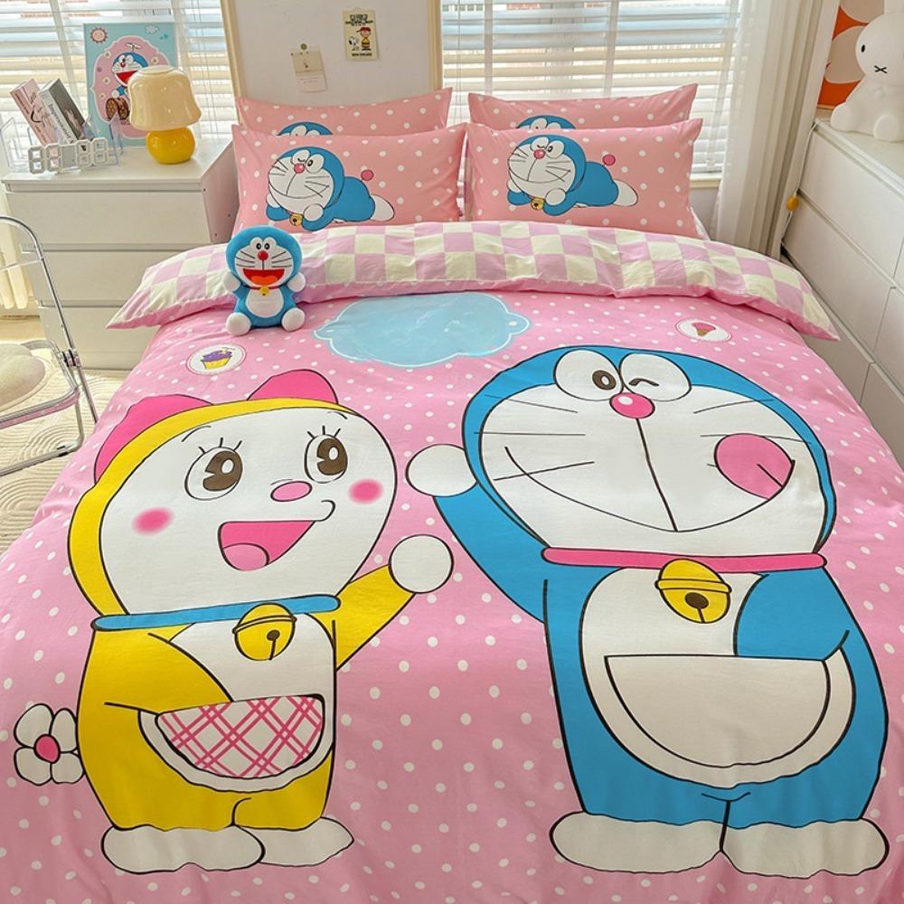 Blue Robotic Cat Bedroom set,Children'sGift Teenagers Adulte Microfibre Double Bed 2/3 pieceDuvet Coverwith Zip Room Decor