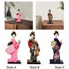 Japanese Geisha Kimono Doll Traditional Desktop Ornament Centerpiece Gift Collectible Statue for Cabinet Office Shelf Bedroom