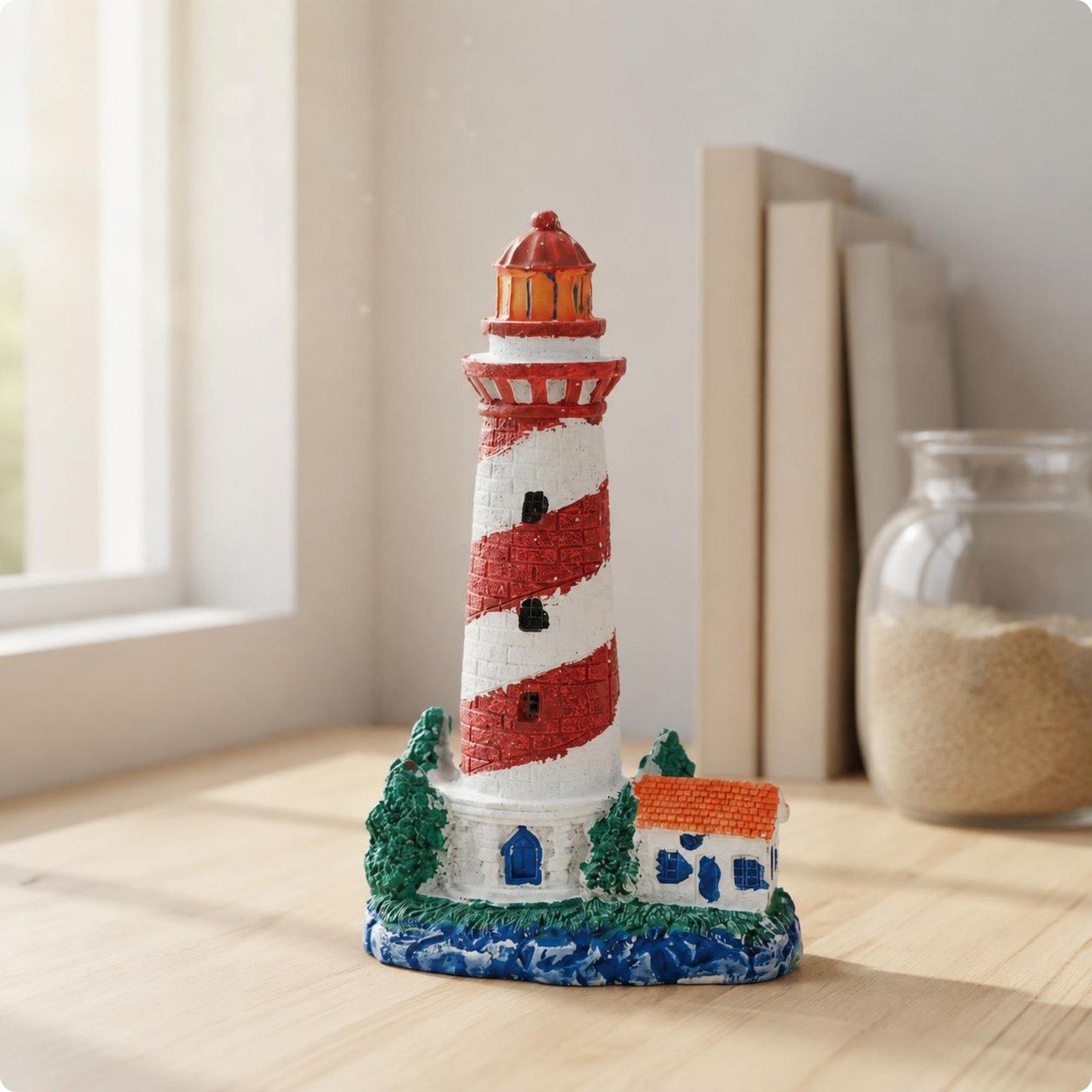Mediterranean Lighthouse Ornament Resin Textured Lighthouse Decoration Miniature
