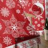 Christmas Red Snowflake Texture Living Room Transparent Tulle Window Curtain Bedroom Kitchen Decor Veil Drapes Curtains