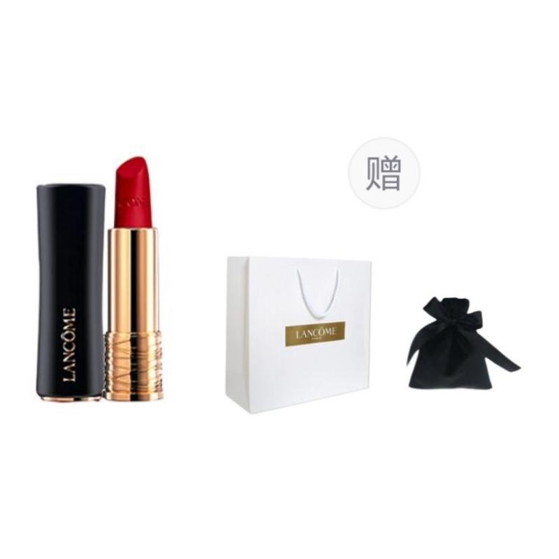 Lancôme Новый подарочный набор Jingchun Xiaoman с акцентом на талию, легко наносится, помада + фирменная сумочка + бархатный подарочный пакет Матовая помада для тонкой талии 295 красный