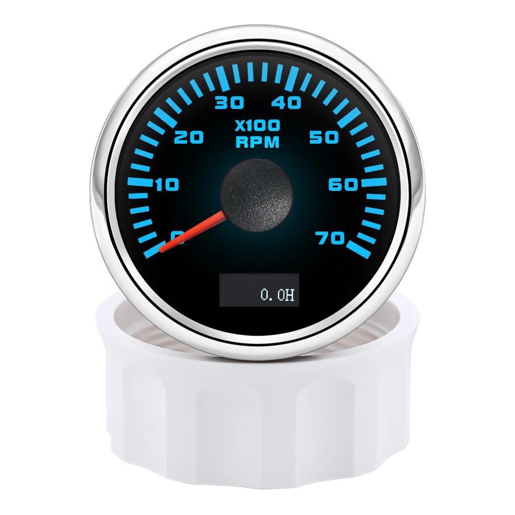 3K/4K/6K/7K/8K RPM Tachometer 7 Color Backlight 52mm Tacho Gauge Universal For 12v 24v Car Boat Marine Auto Parts RPM Meter