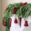 2 Pcs Velvet Christmas Ornaments Shatterproof Glitter Sequins Flocked Bell/Candy Cane/Ice Isicle Hanging Decoration for Home