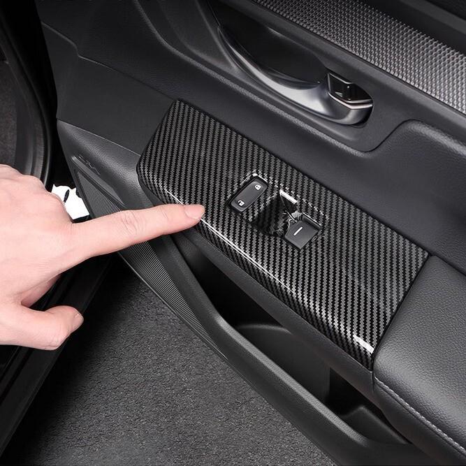 For Honda CRV CR-V -2024 Carbon Fiber Inner Window Switch Panel Cover Trim