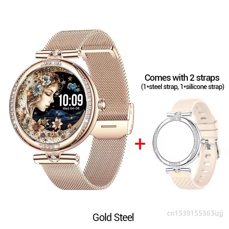 

NX17 Pro Смарт-часы Модные женские наручные часы Dimanond Amoled Bluetooth Звонки Мониторинг здоровья Женские фитнес-умные часы золотой